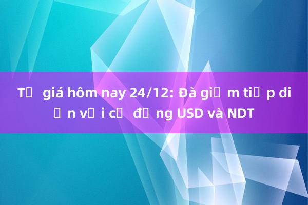 Tỷ giá hôm nay 24/12: Đà giảm tiếp diễn với cả đồng USD và NDT